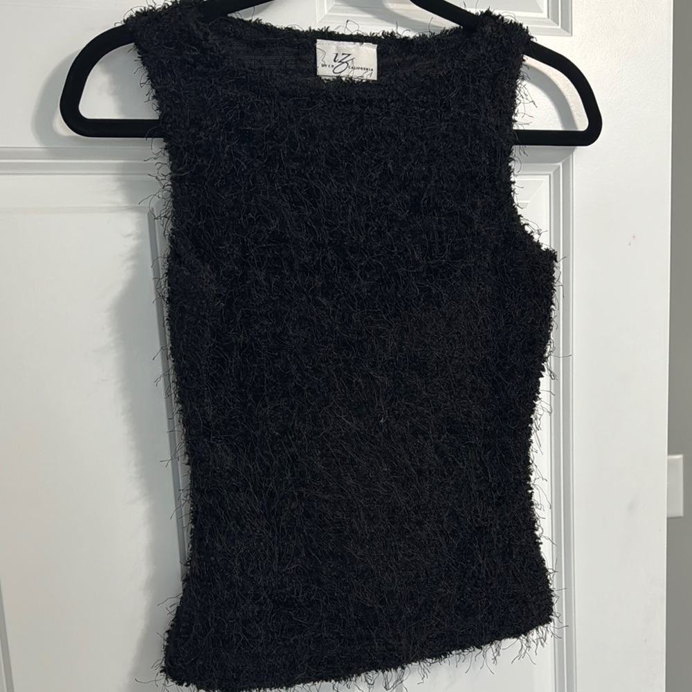 Sleeveless Fuzzy Top 2 Set